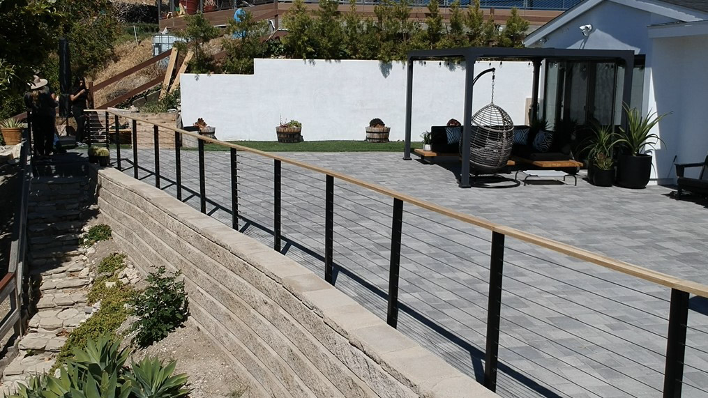 backyard paver install palos verdes built by rosewood landscape inc