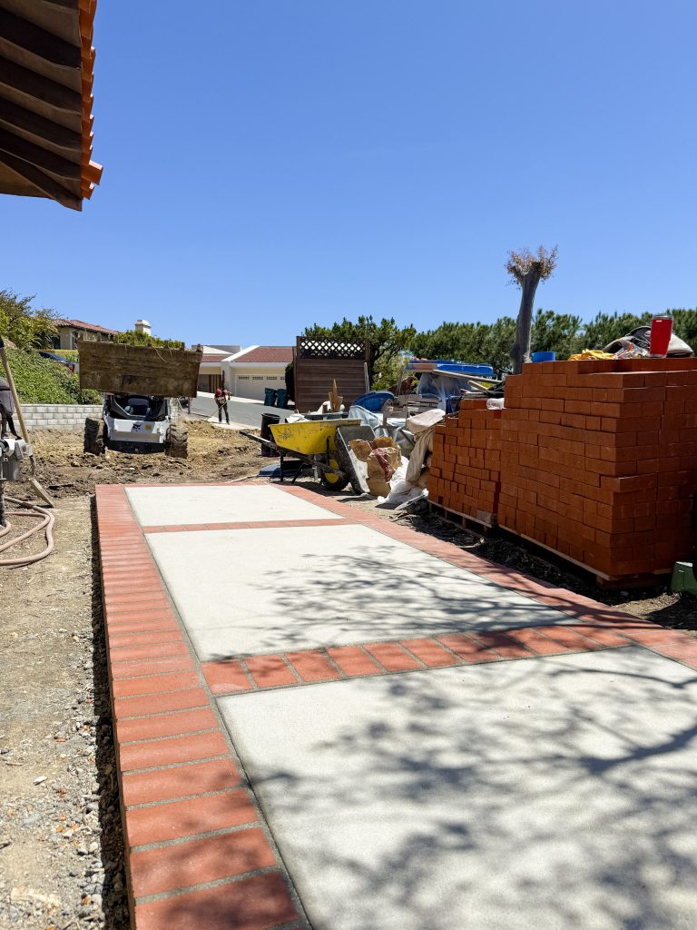 Concrete work Palos Verdes custom driveway build