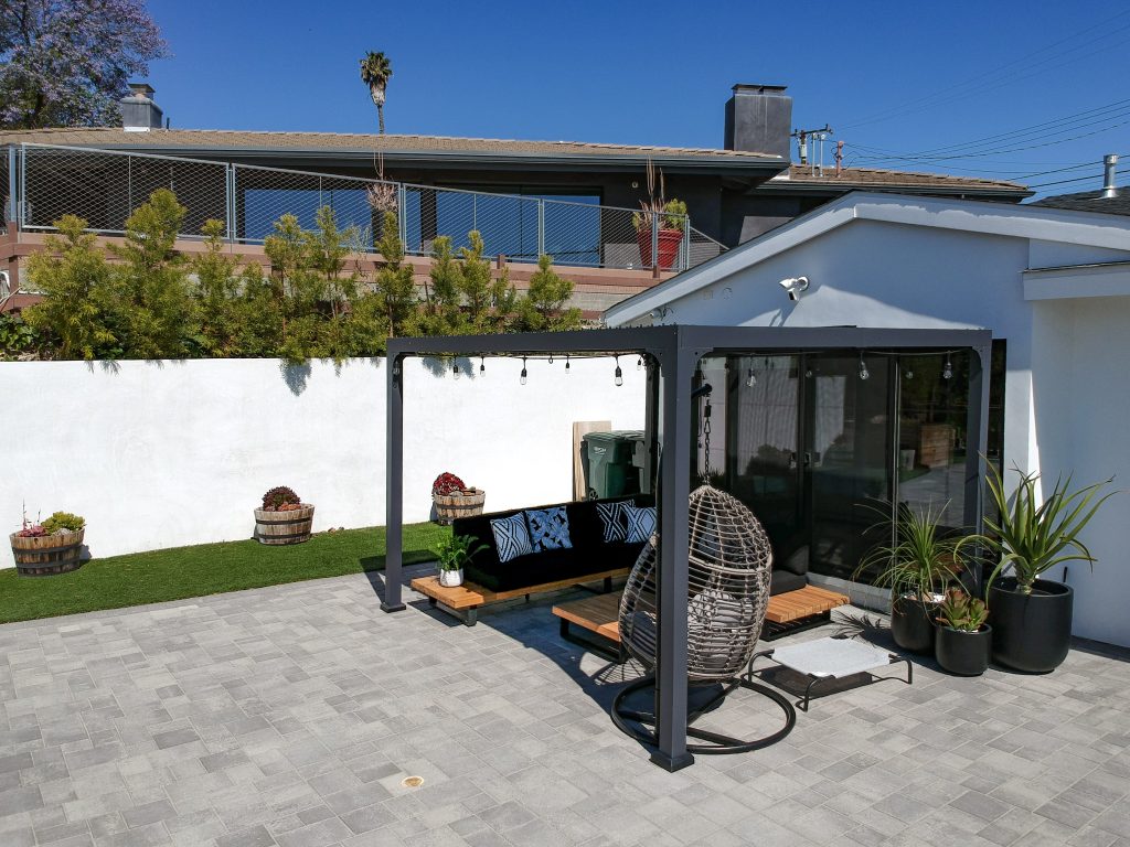 backyard paver install palos verdes built by rosewood landscape incpergolaux shade structure