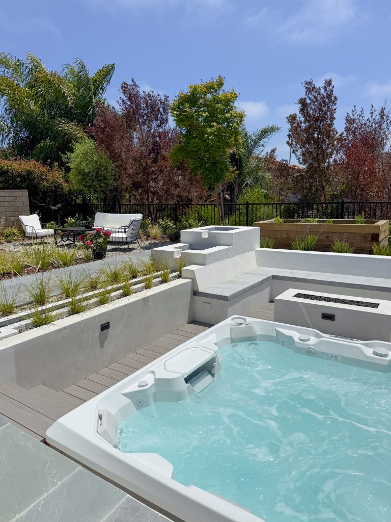 Elevated deck with drop in Spa